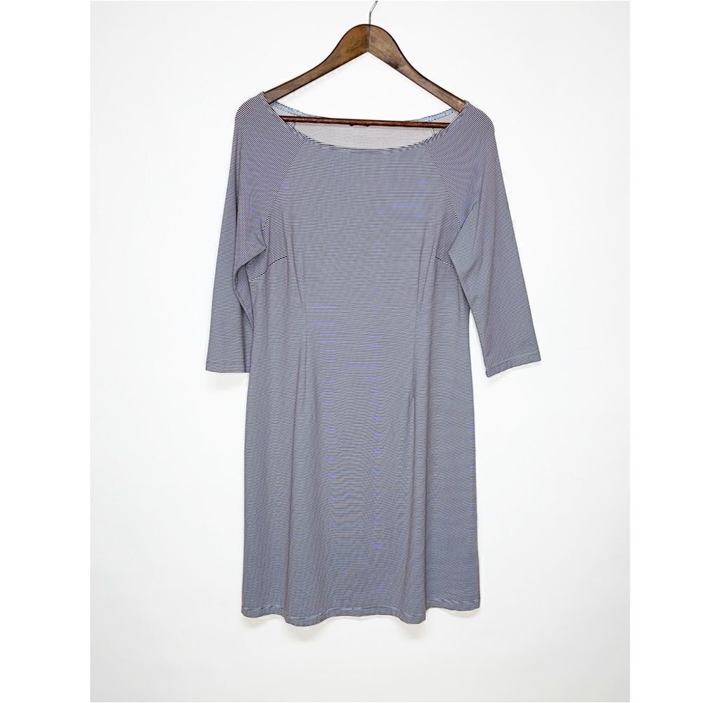 J. McLaughlin Striped 3/4 Sleeve Jersey Knit Dress Size Medium
